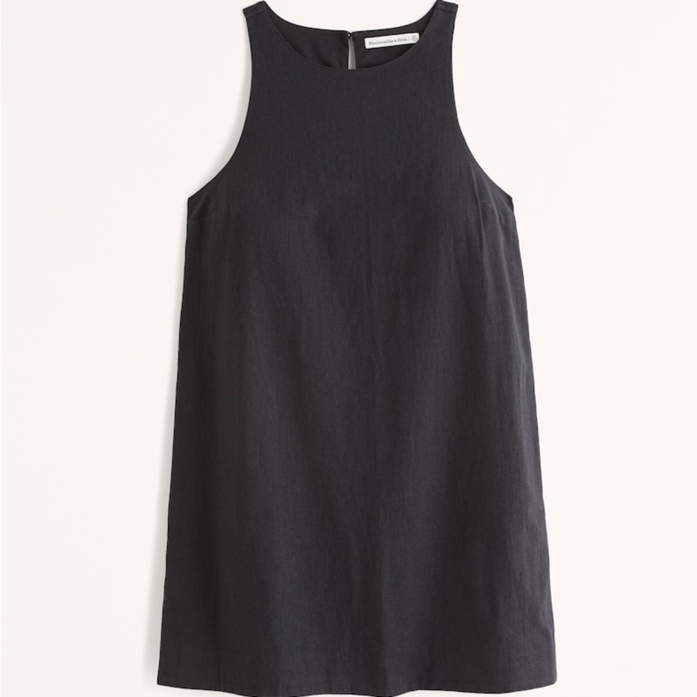 NWOT Abercrombie High Neck Linen Blend Mini Dress